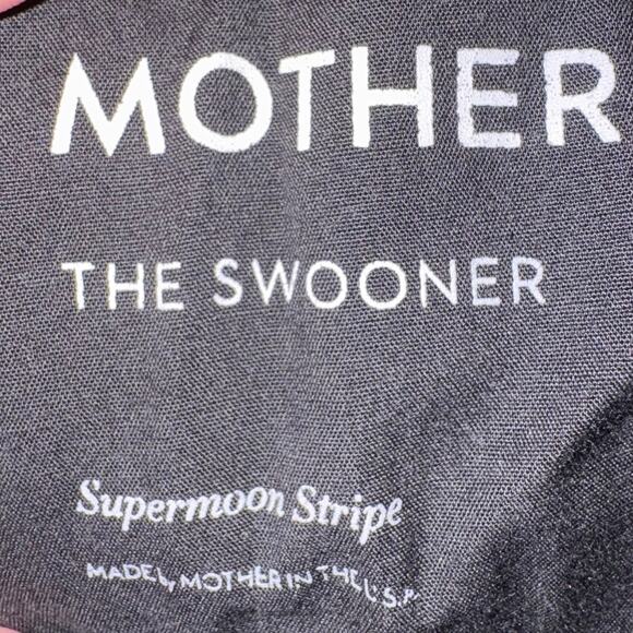 MOTHER Denim The Swooner Supermoon Stripe Grey Jeans Stretchy Size 27 - Picture 4 of 6